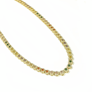 Choker Riviera Cristal com  Banho Ouro 18k