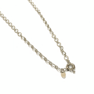 Choker Ródio Branco Elos Oval com Fecho Boia