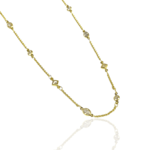 Choker Cristal Trabalhado Banho a Ouro 18k