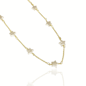 Choker Trabalhado Pérola Estrela Banho a Ouro 18k