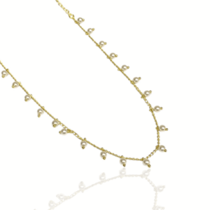 Choker Pérola Esfera Banho a Ouro 18k