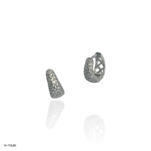 BRINCO ARGOLA CLICK BUJÃO CRAVEJADO EM RÓDIO BRANCO