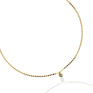 CHOKER CHAPADINHA PONTO DE LUZ CRISTAL BANHO A OURO 18K